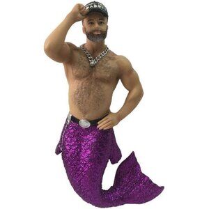 🆕 Merman Ornament Who's Your Daddy Resin Glitter Finish December Diamonds box